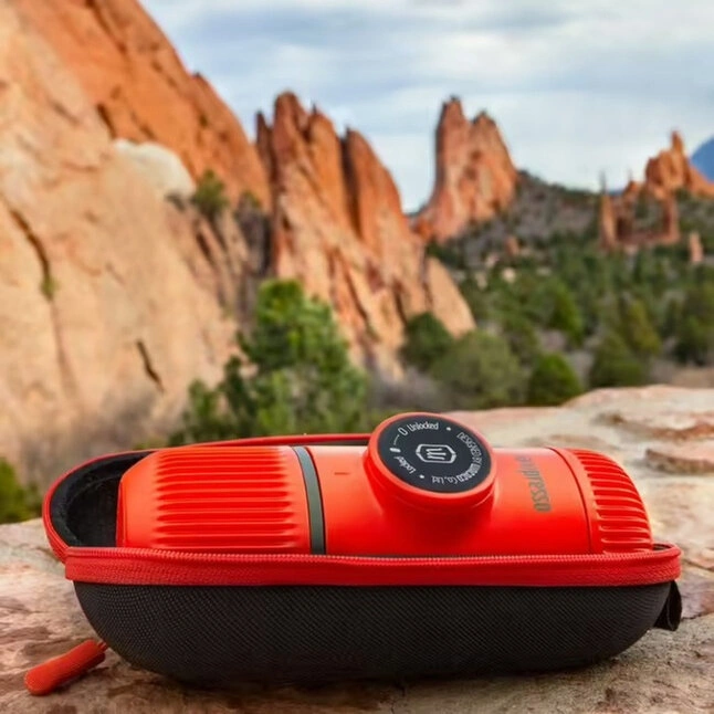 Портативна еспресо-кавоварка Wacaco Nanopresso червона з чохлом — Photo 2
