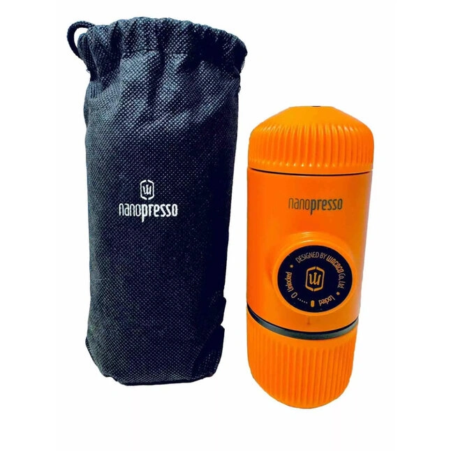 Портативна еспресо-кавоварка Wacaco Nanopresso помаранчева з чохлом — Photo 2