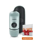 Портативна еспресо-кавоварка Wacaco Nanopresso блакитна з чохлом, механічна, для меленої кави — Photo 10